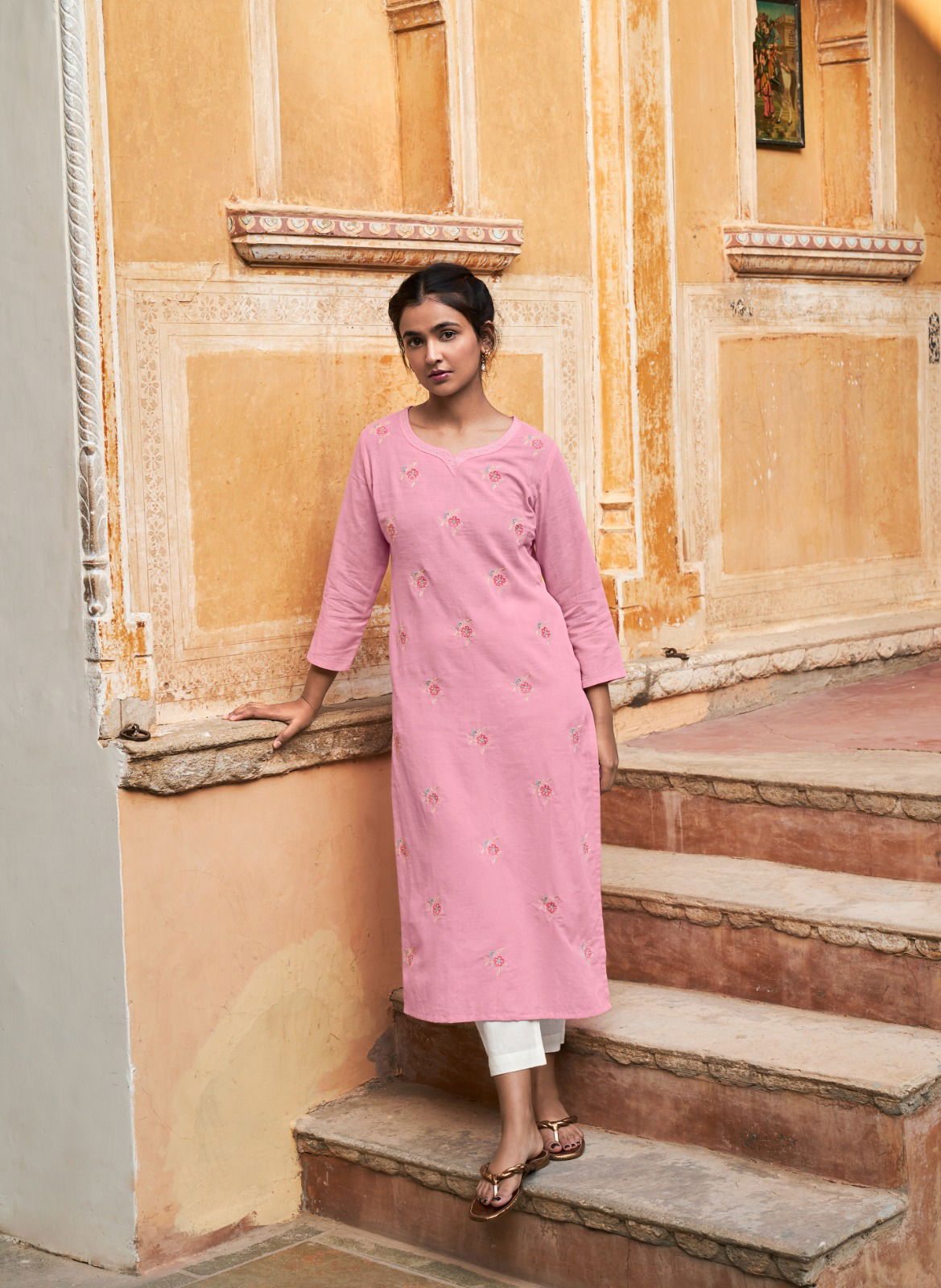 Colors 15 By Four Buttons 3231-3238 Designer Kurtis Catalog